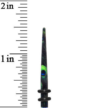 BodyCandy 8G Peacock Feathers Acrylic Taper — lifestyle context