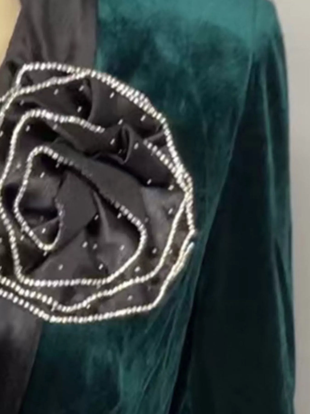 Velvet Rose Embellished One Button Blazer