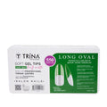 Trina Semi-Matte Soft Gel Artificial Nails, Long Oval Shape - 550 Count for Stylish Nail Enhancements