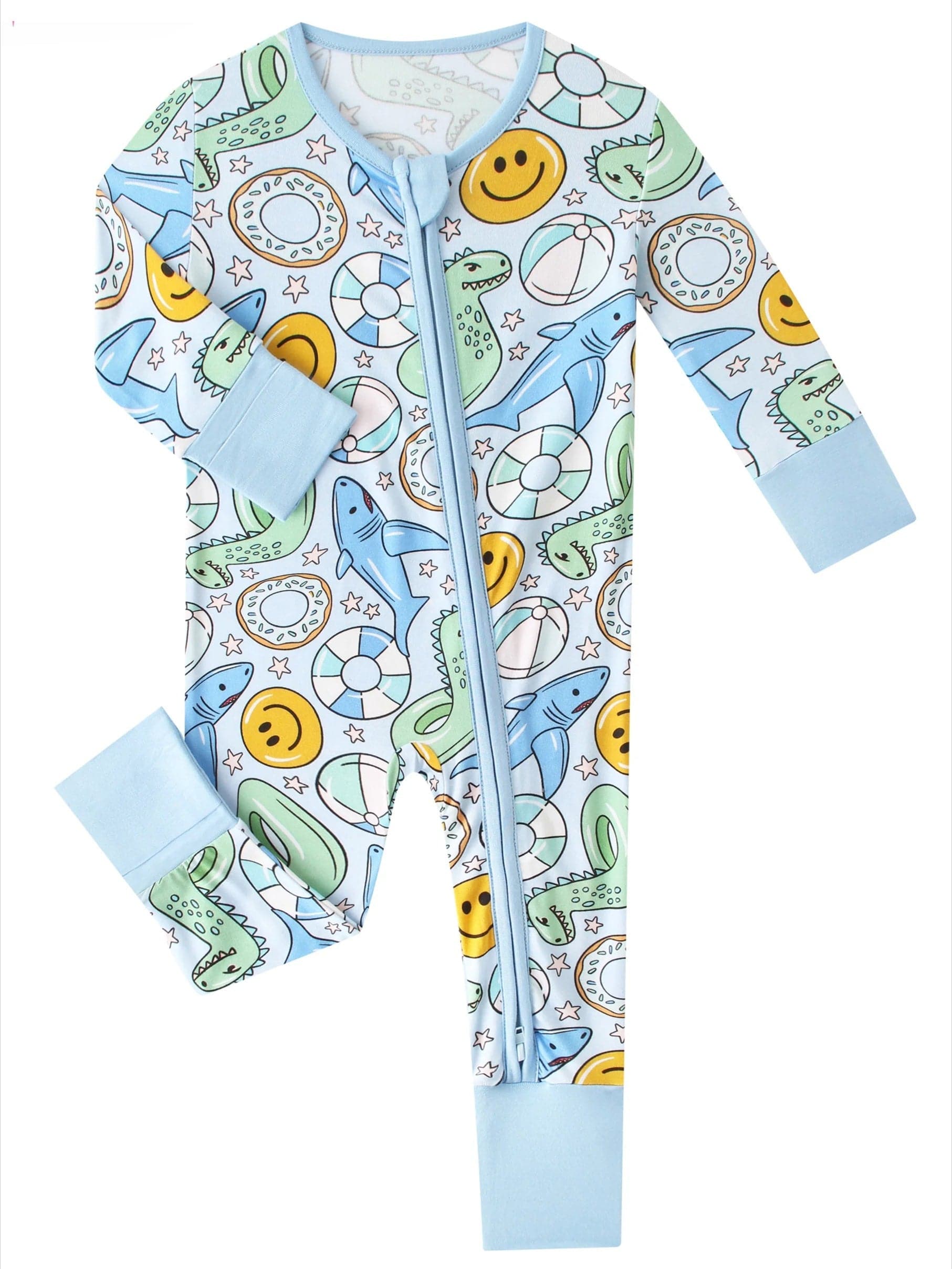 Posh TOT Pool Floats Bamboo Baby Convertible Zippy Romper — bamboo kids clothing by Charlie's Project Kids