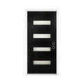 [36X80-Inch] Nuvia Contemporary Frosted Glass Fiberglass Left Inswing Front Door With 6-9/16 White Vinyl Frame (SAK78420) – S