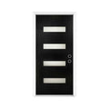 [36X80-Inch] Nuvia Modern Black Left Inswing Fiberglass Entry Door With 4-9/16 White Vinyl Frame (SAK52910) – SAKSBY WHOLESAL