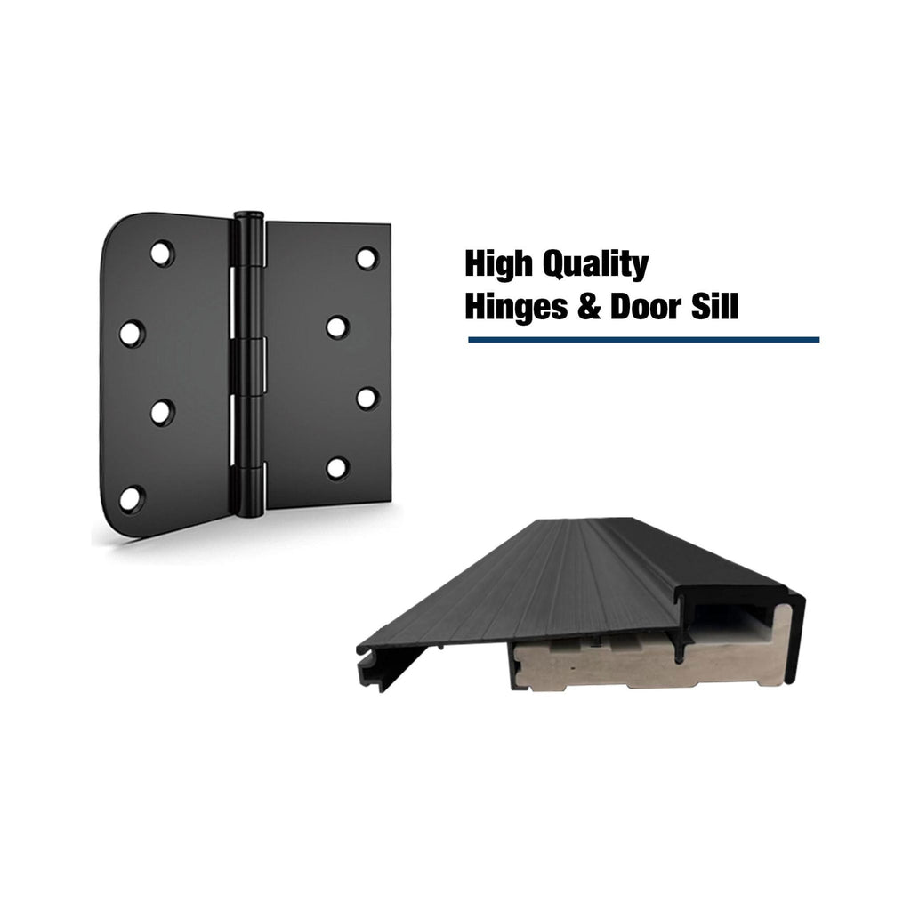 [36X80-Inch] Nuvia Modern Black Left Inswing Fiberglass Entry Door With 4-9/16 White Vinyl Frame (SAK52910) – SAKSBY WHOLESAL