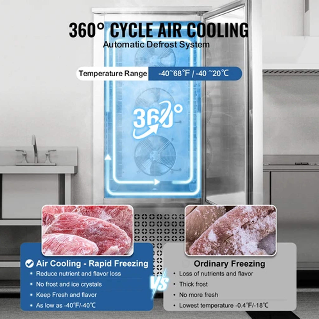 370L Commercial Freestanding Blast Freezer With 15 Trays For Chilling Seafood & Gelato (SAK98170) – SAKSBY WHOLESALE, view 5