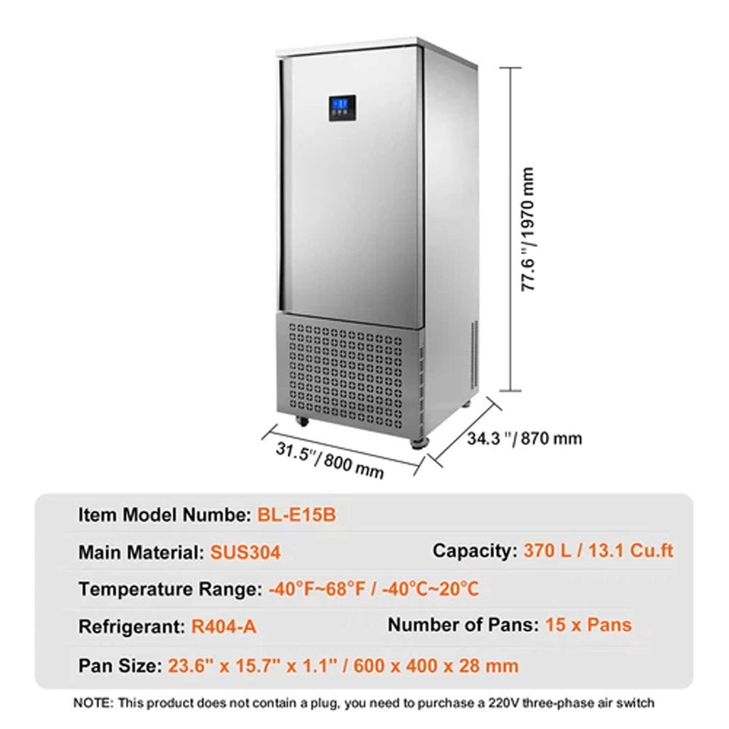 370L Commercial Freestanding Blast Freezer With 15 Trays For Chilling Seafood & Gelato (SAK98170) – SAKSBY WHOLESALE, view 11