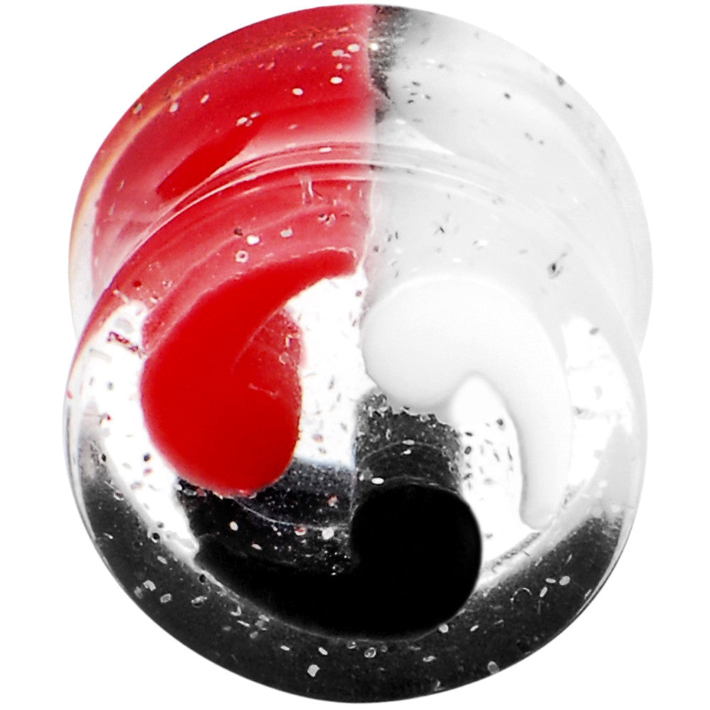 BodyCandy 9/16 Black Red White Quotation Symbol Saddle Plug — main product shot