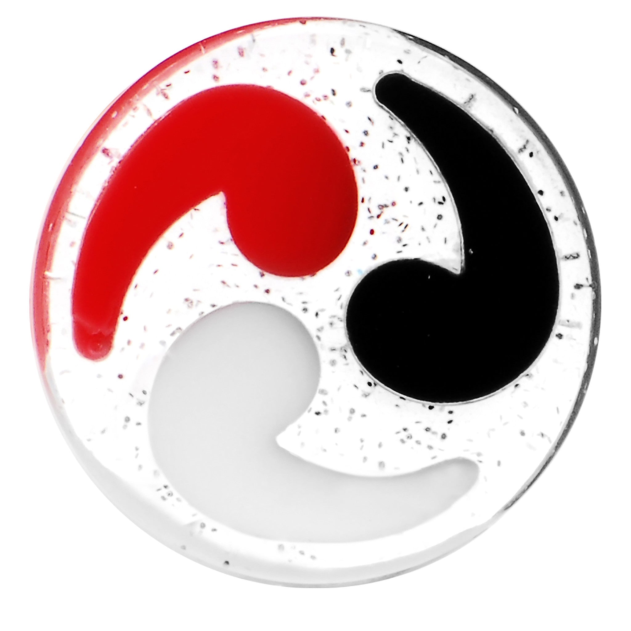 BodyCandy 18mm Black Red White Quotation Symbol Saddle Plug — detail close-up