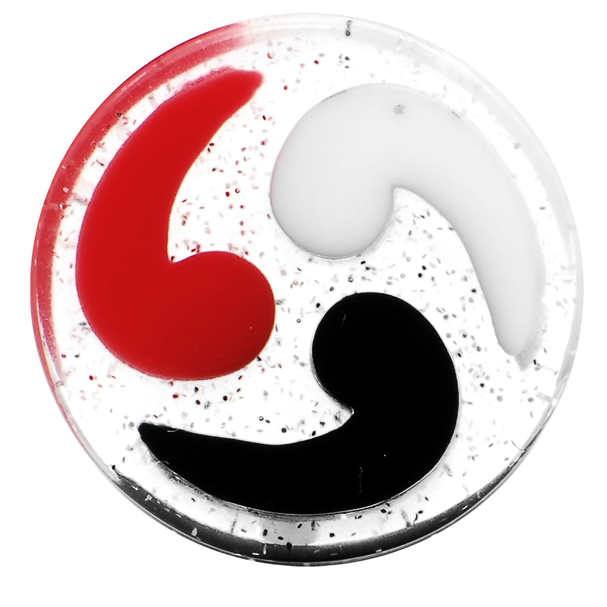 BodyCandy 20mm Black Red White Quotation Symbol Saddle Plug — detail close-up