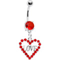 BodyCandy Ravishing Red Heart of Love Gem Belly Ring — main product shot