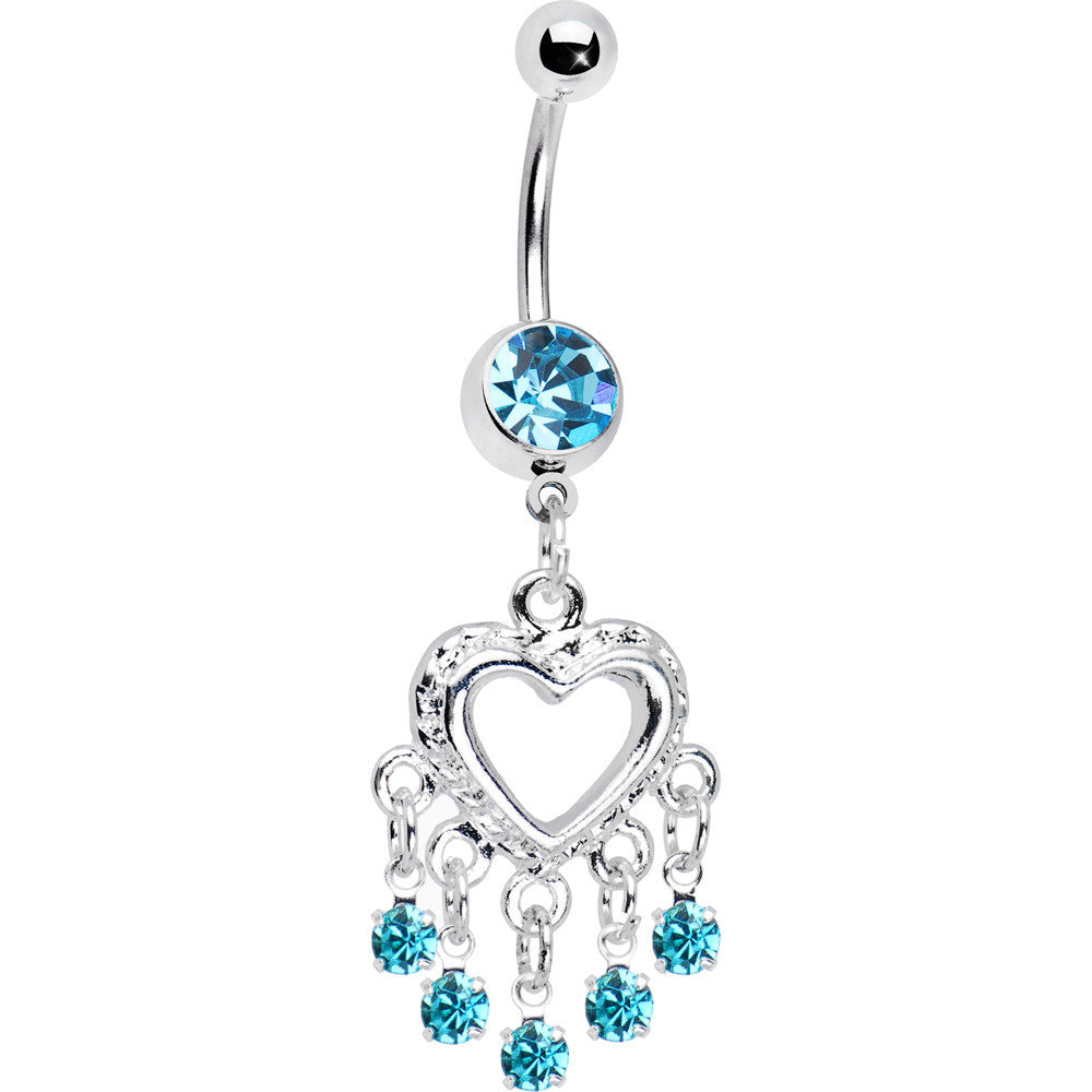 BodyCandy Love Drops Blue Heart Chandelier Belly Ring — main product shot