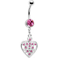 BodyCandy Pink Crystal Accent Fill My Heart Belly Ring — main product shot