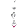 BodyCandy Clear Gem Lucky Pink Gem Drop Belly Ring — main product shot