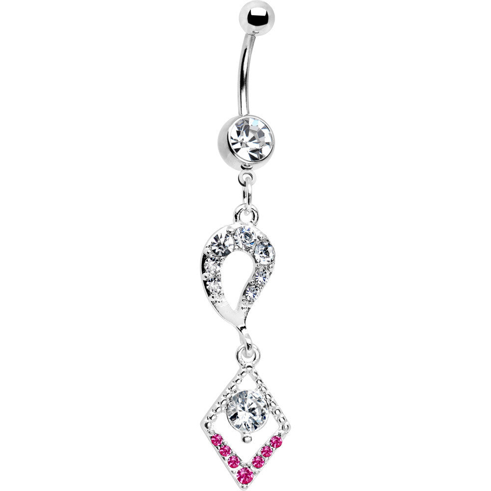 BodyCandy Clear Gem Lucky Pink Gem Drop Belly Ring — main product shot
