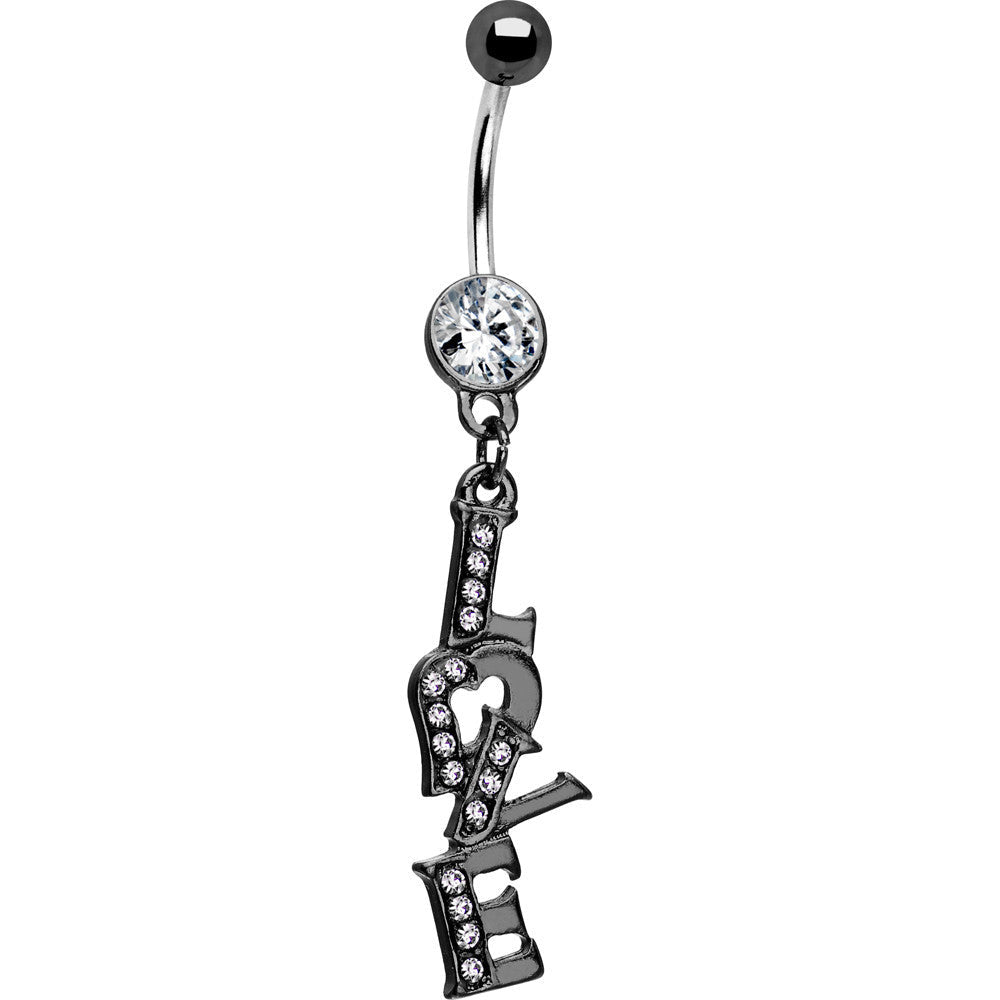 BodyCandy Midnight Love Dangle Clear Gem Belly Ring — main product shot