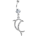 BodyCandy Crystalline Gem Hollow Dolphin Belly Ring — main product shot