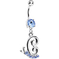 BodyCandy Light Blue Gem Snail Dangle Belly Ring — main product shot