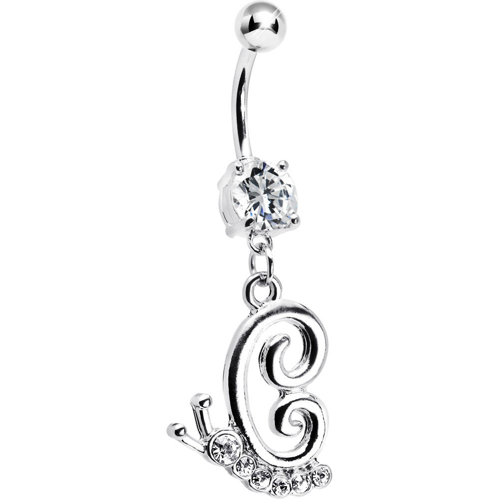 BodyCandy Clear Gem Snail Dangle Belly Ring — main product shot