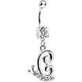 BodyCandy Clear Gem Snail Dangle Belly Ring — main product shot