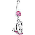 BodyCandy Pink Gem Snail Dangle Belly Ring — main product shot