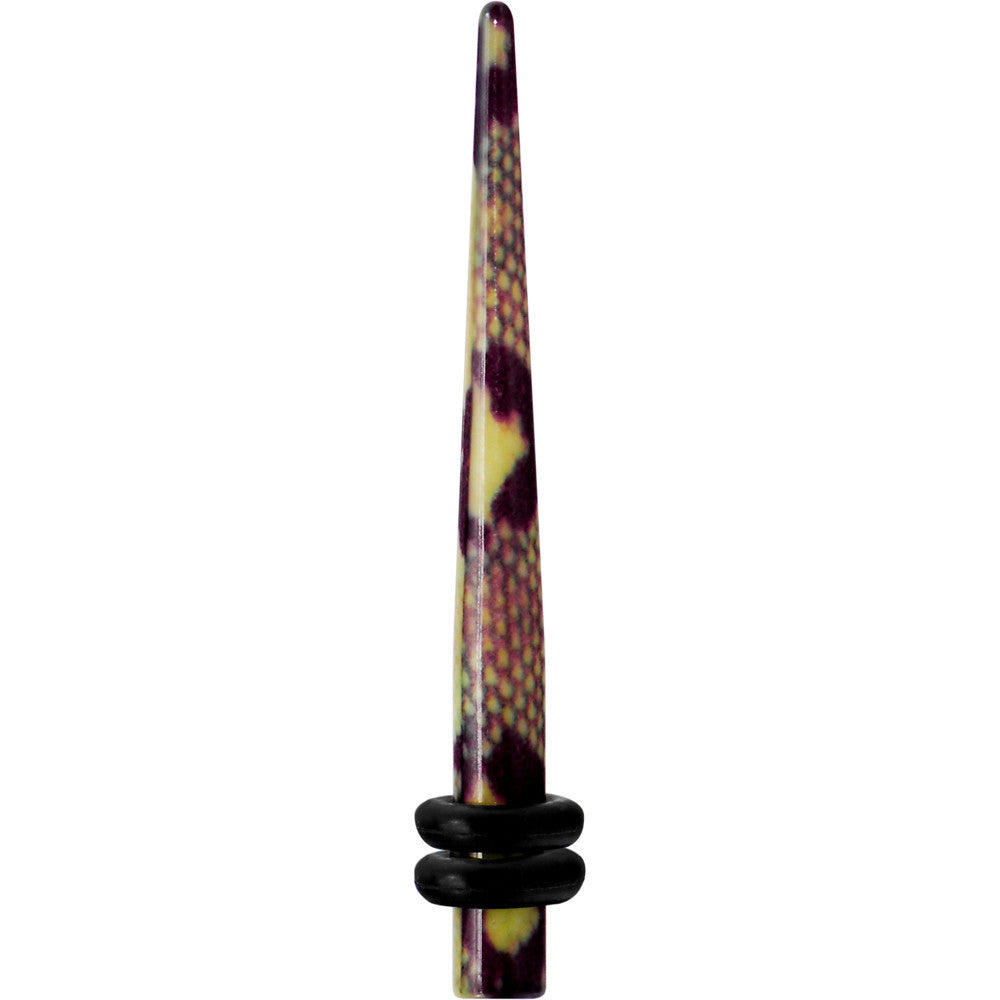 BodyCandy 8G Green Snake Skin Acrylic Taper — main product shot
