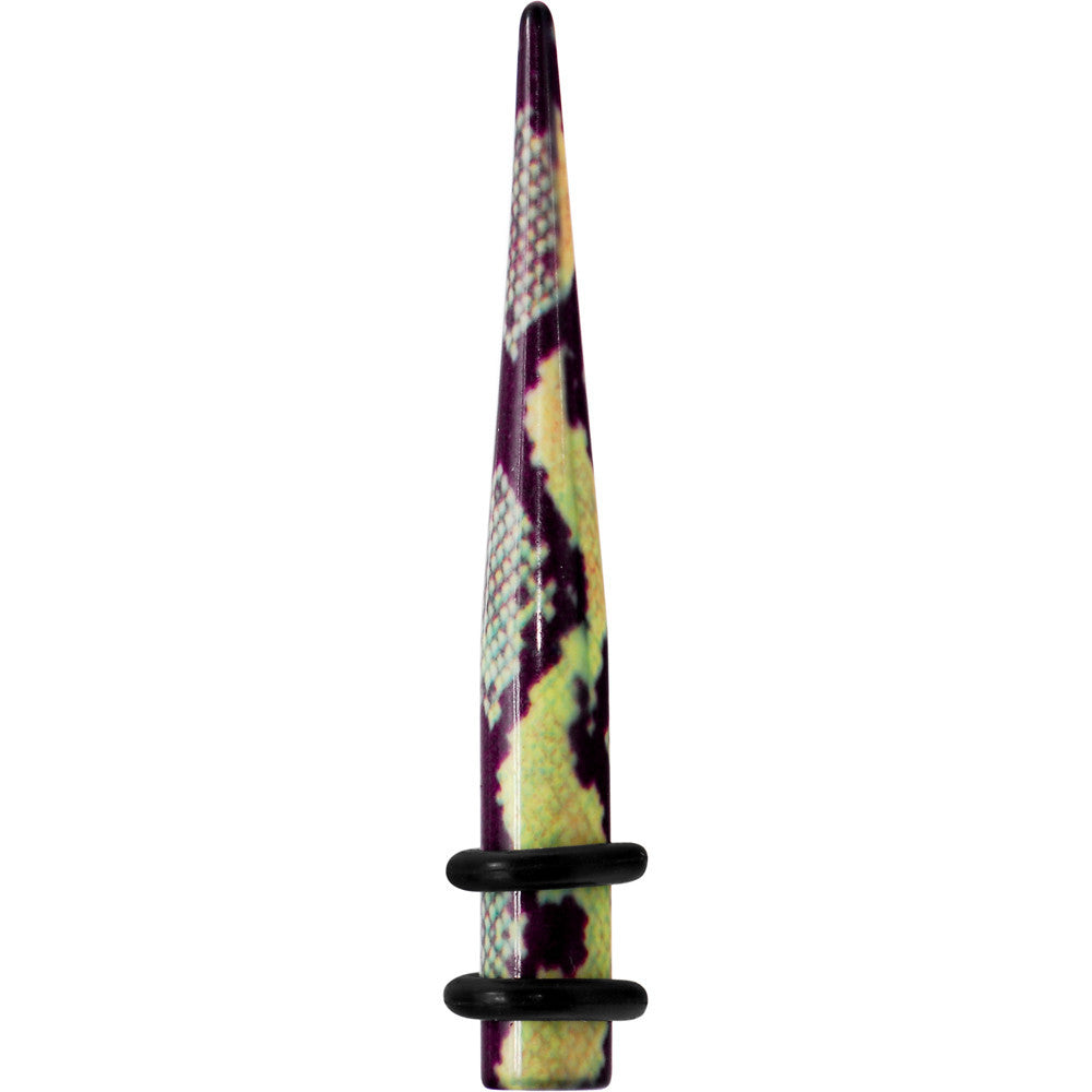 BodyCandy 4G Green Snake Skin Acrylic Taper — main product shot