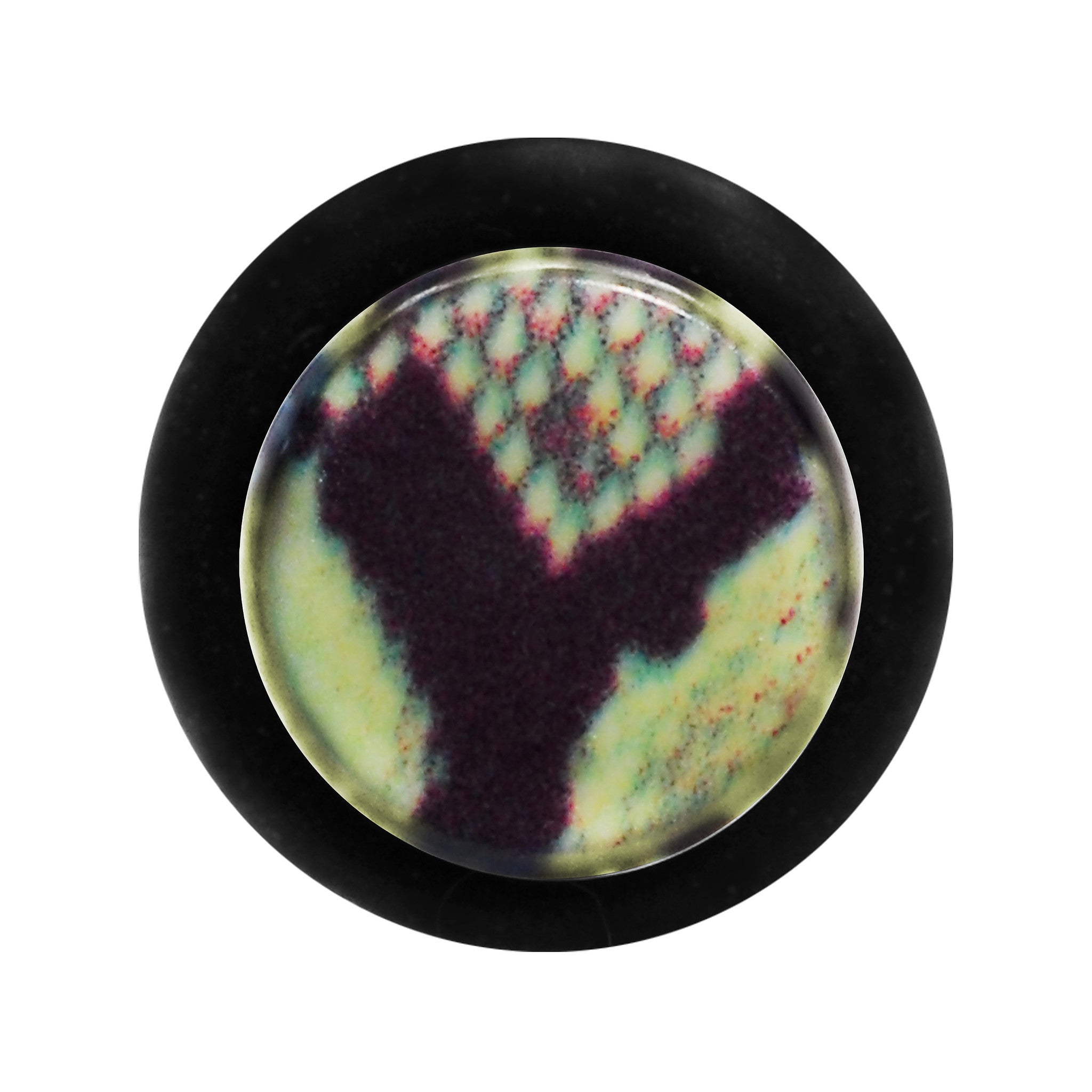 BodyCandy 0G Green Snake Skin Acrylic Taper — detail close-up