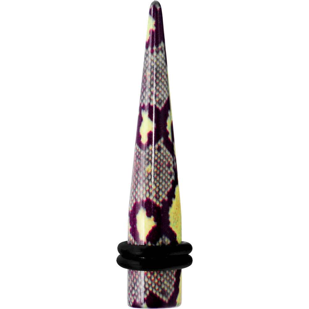 BodyCandy 0G Green Snake Skin Acrylic Taper — main product shot