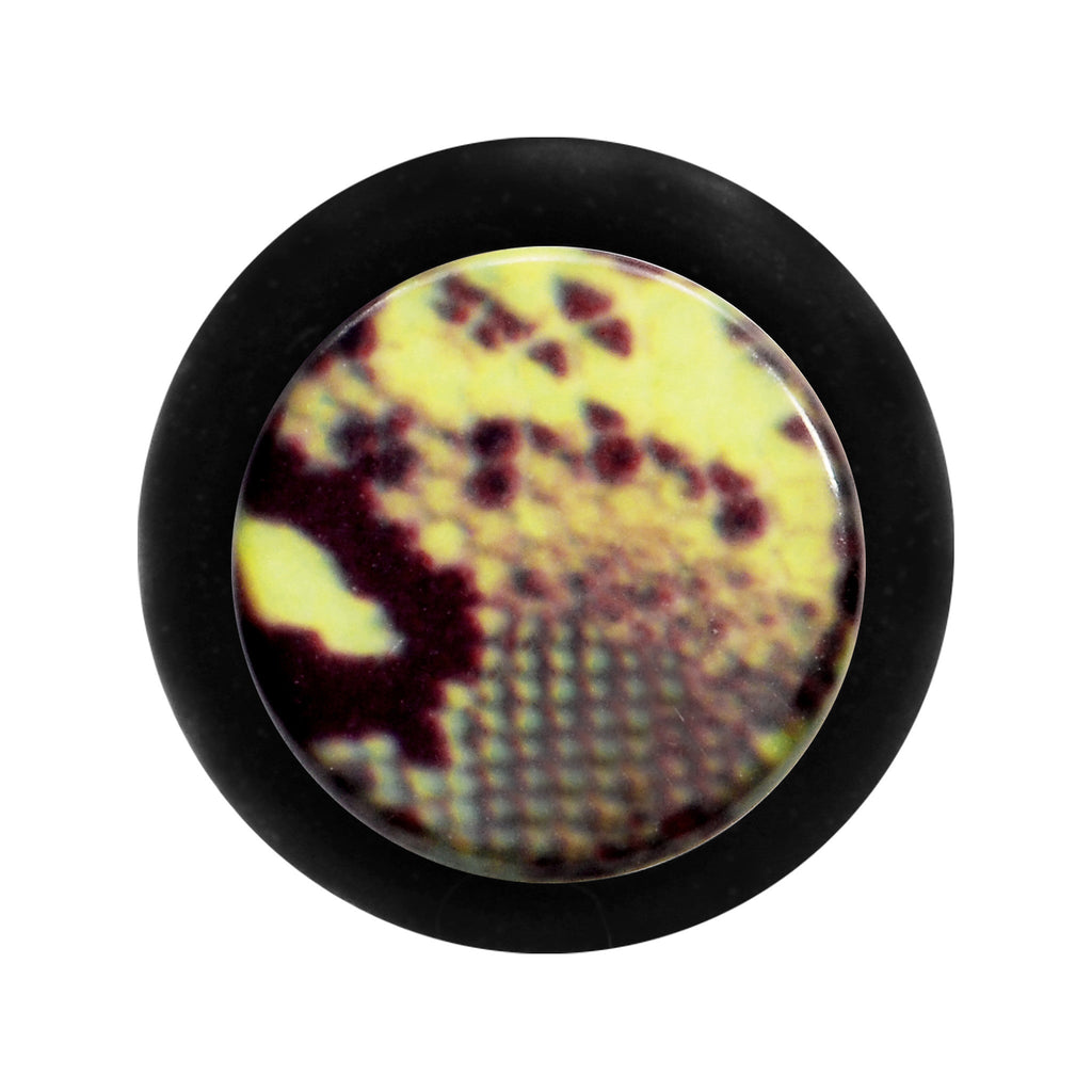 BodyCandy 00G Green Snake Skin Acrylic Taper — detail close-up