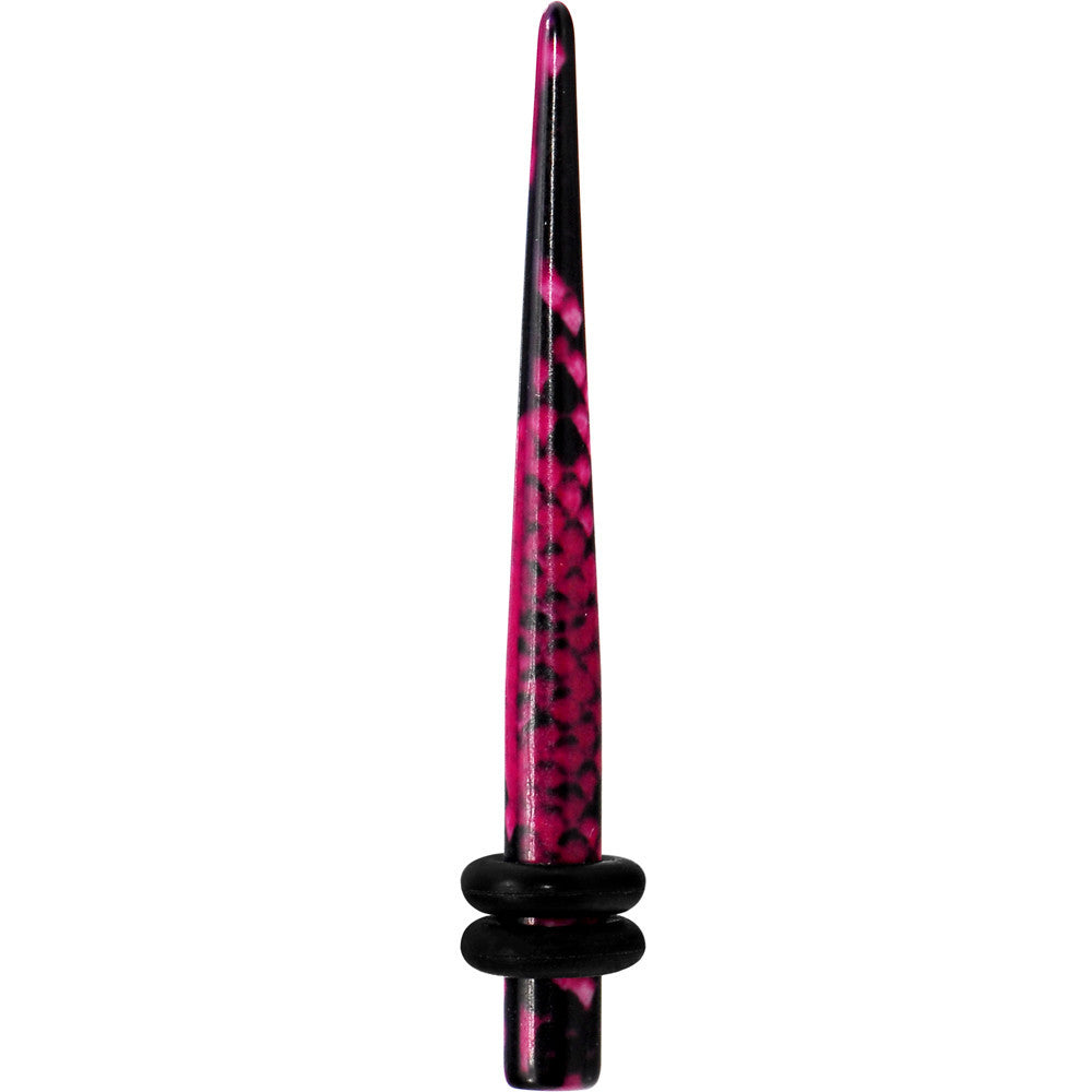 BodyCandy 8G Pink Snake Skin Acrylic Taper — main product shot