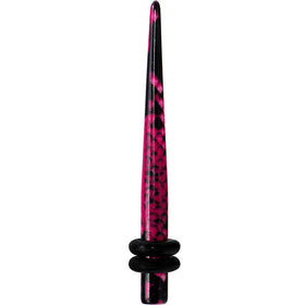 8G Pink Snake Skin Acrylic Taper