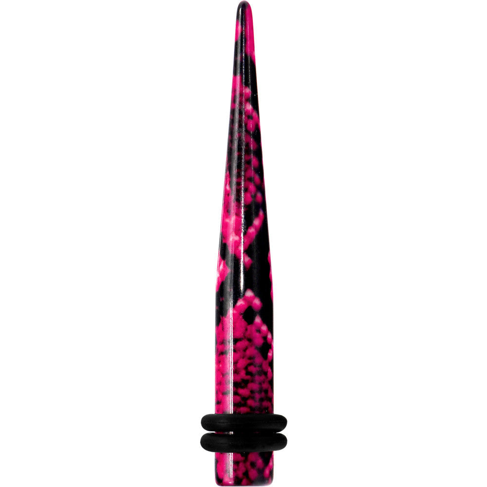BodyCandy 4G Pink Snake Skin Acrylic Taper — main product shot