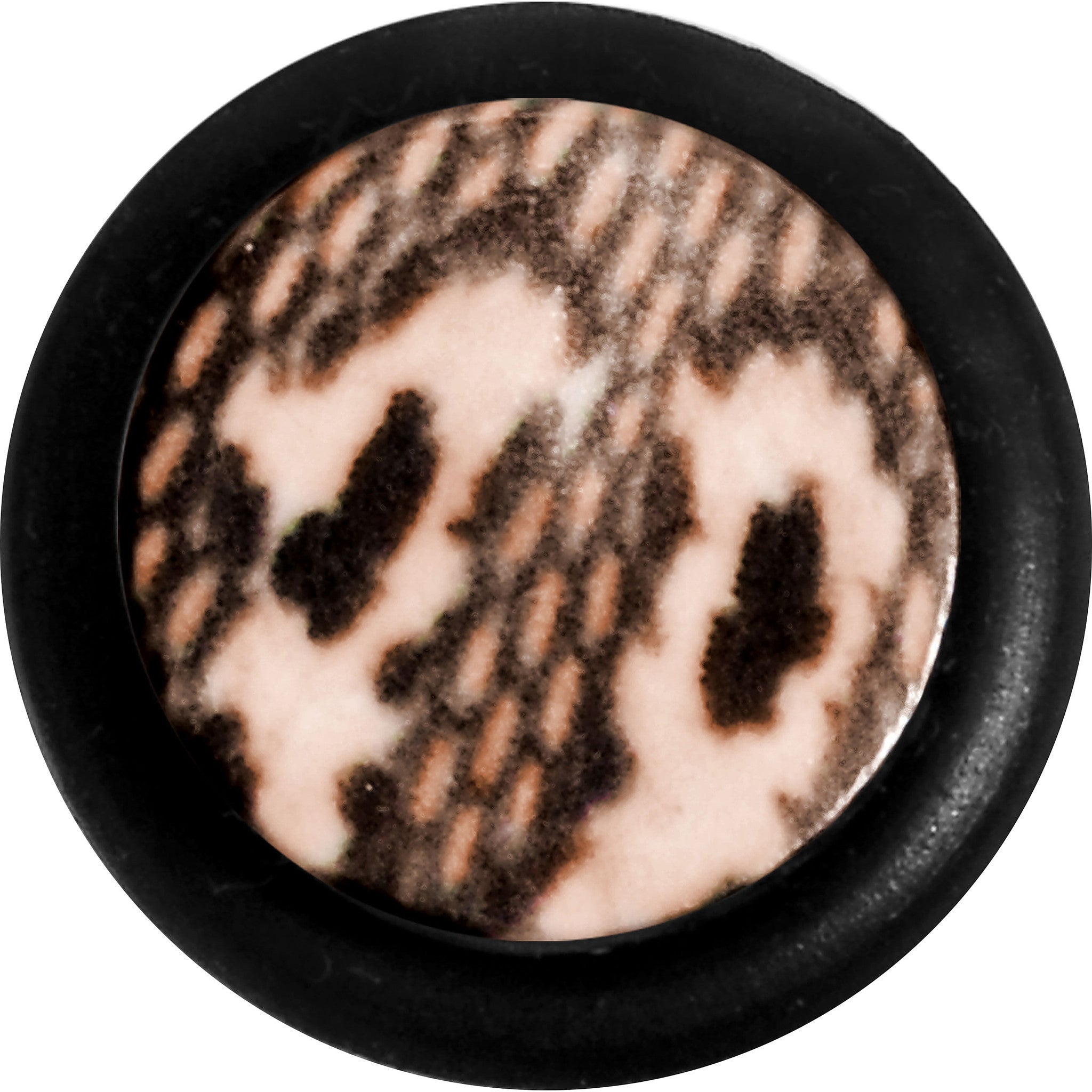 BodyCandy 0G Blushing Snake Skin Acrylic Taper — detail close-up