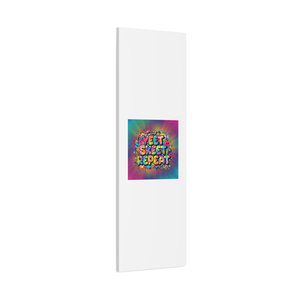 Yeet Skeet Repeat Canvas | Slogan & Glitch Graphic, Meme Phrase Wall Art