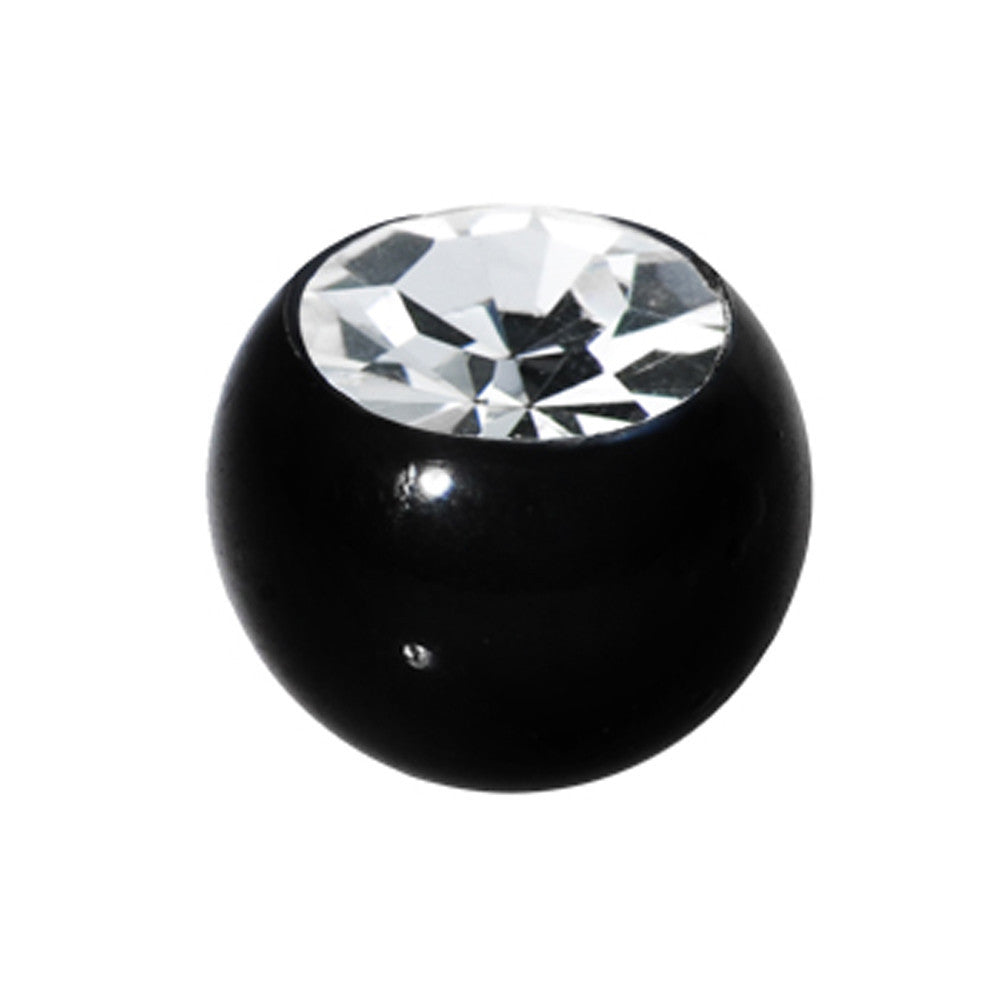 BodyCandy 6mm Black Gem Acrylic Replacement Ball — main product shot