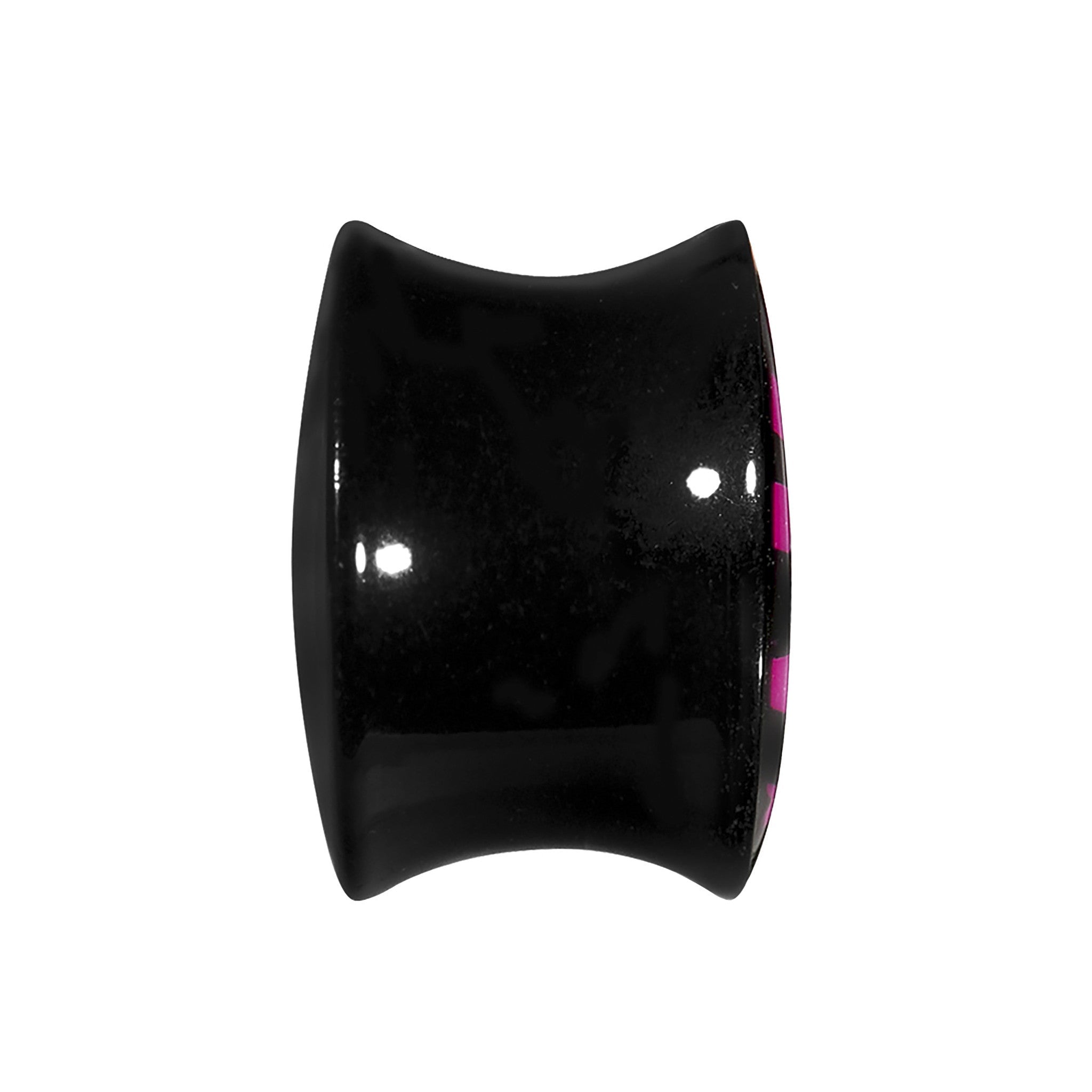 BodyCandy 5/8 Acrylic Pink Black Zebra Saddle Plug — lifestyle context