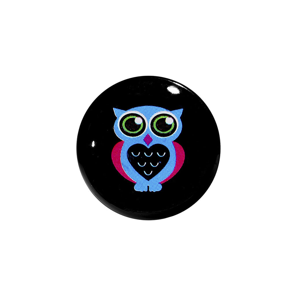 BodyCandy 9/16 Acrylic Heart Owl Saddle Plug — detail close-up