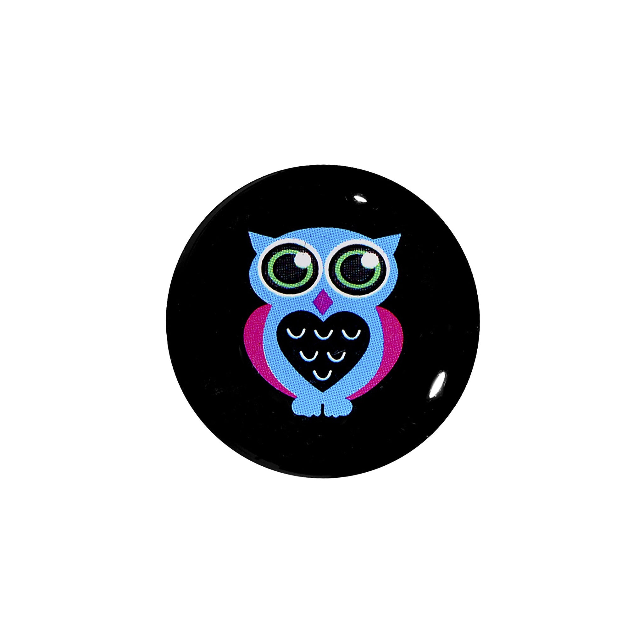 BodyCandy 5/8 Acrylic Heart Owl Saddle Plug — detail close-up