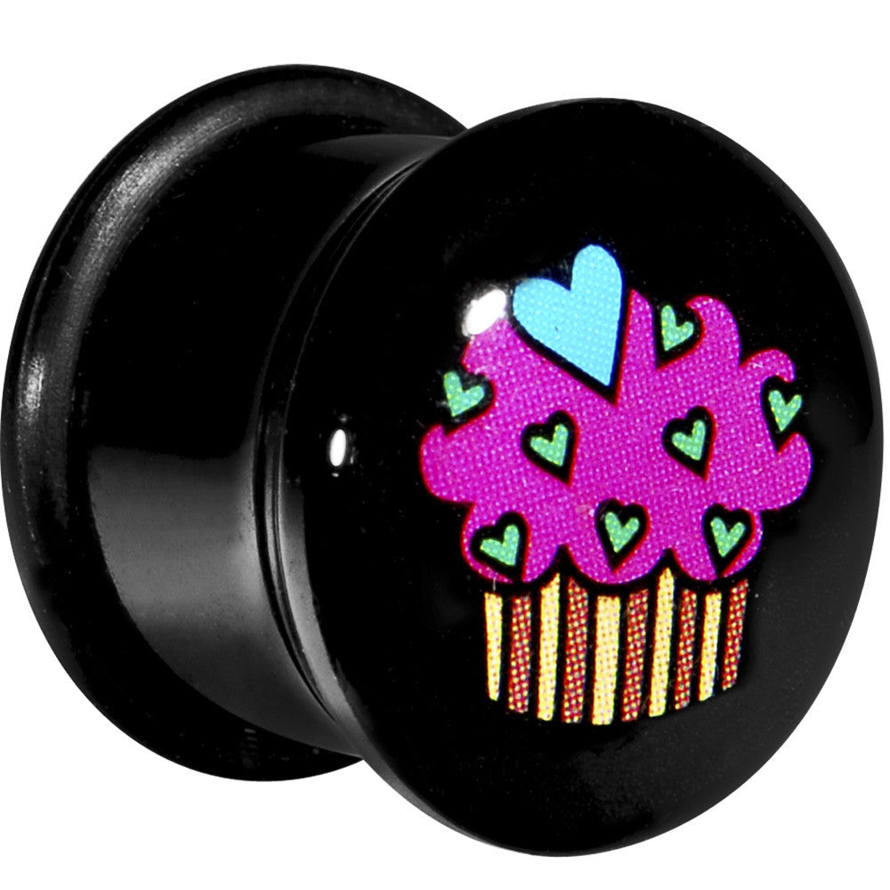BodyCandy 9/16 Acrylic Single Flare Heart Sprinkle Cupcake Plug — main product shot