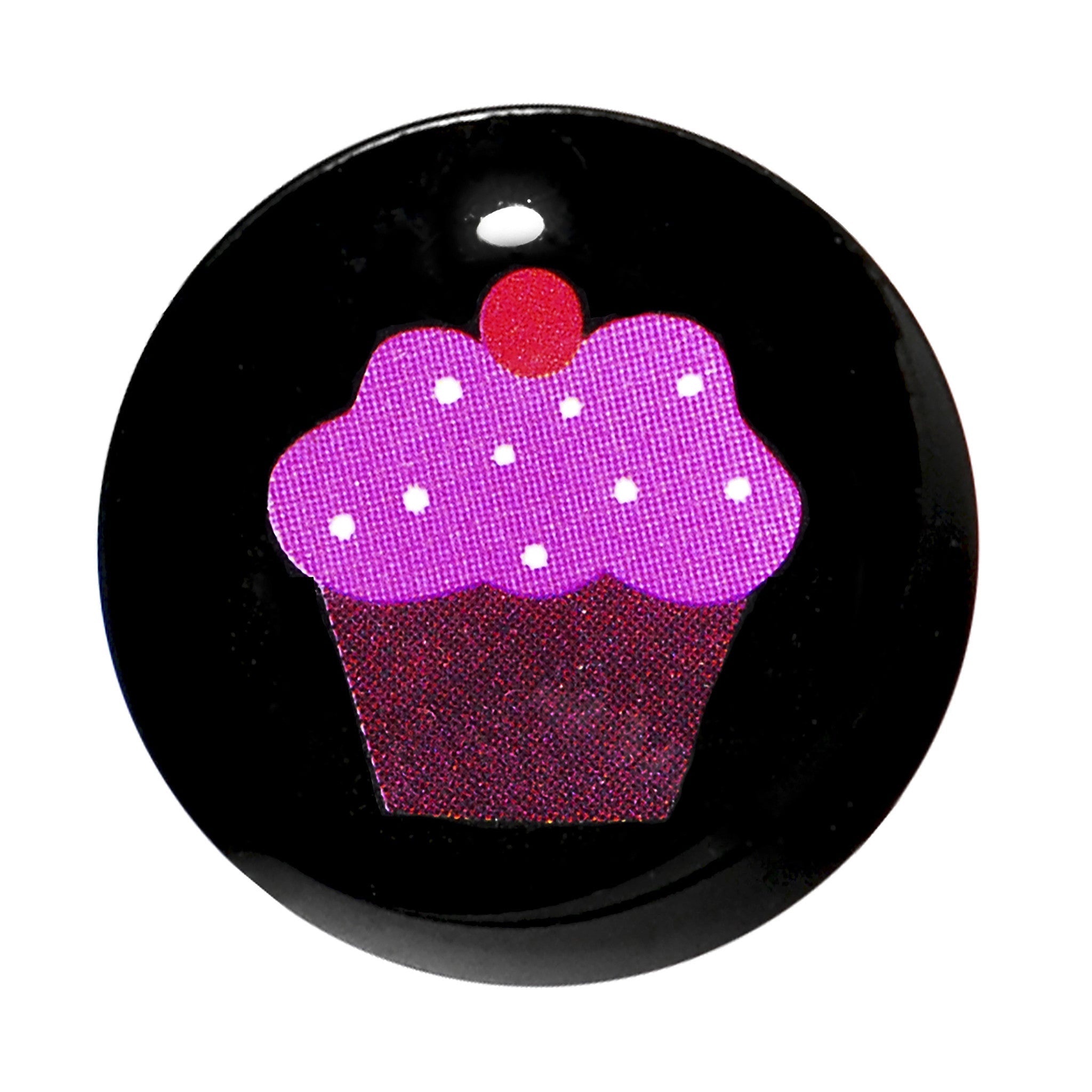BodyCandy 5/8 Acrylic Single Flare Cherry Cupcake Plug — detail close-up