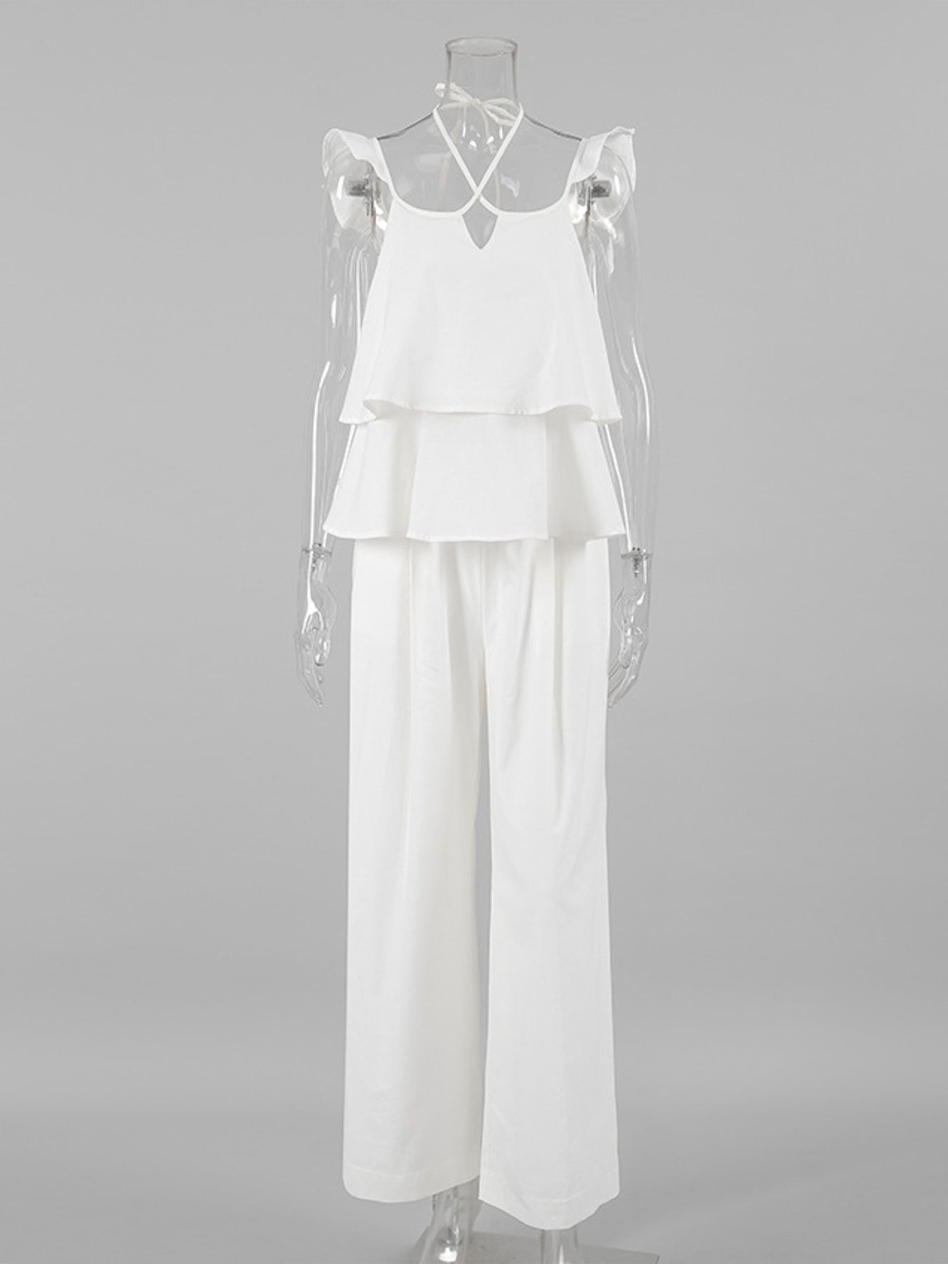 Layered Ruffled Cami and Pants Set