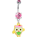 BodyCandy Pink Gem Cutie pie Owl Belly Ring — main product shot