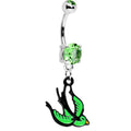 BodyCandy Peridot Gem Sparrow Dive Belly Ring — main product shot