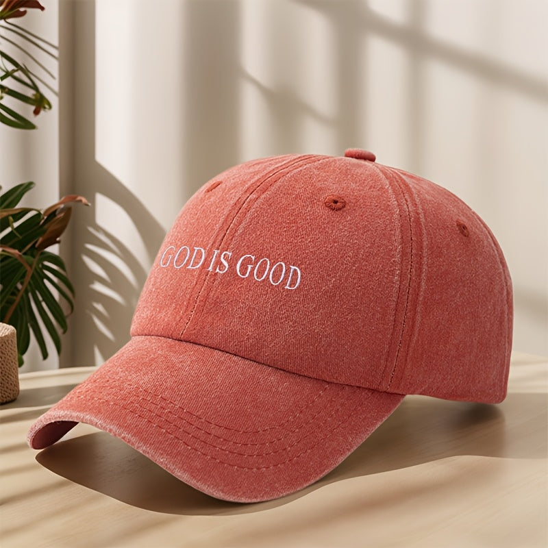 MyClosetAid [Vintage Baseball Cap] Embroidered "GOD IS GOOD" Design — size reference