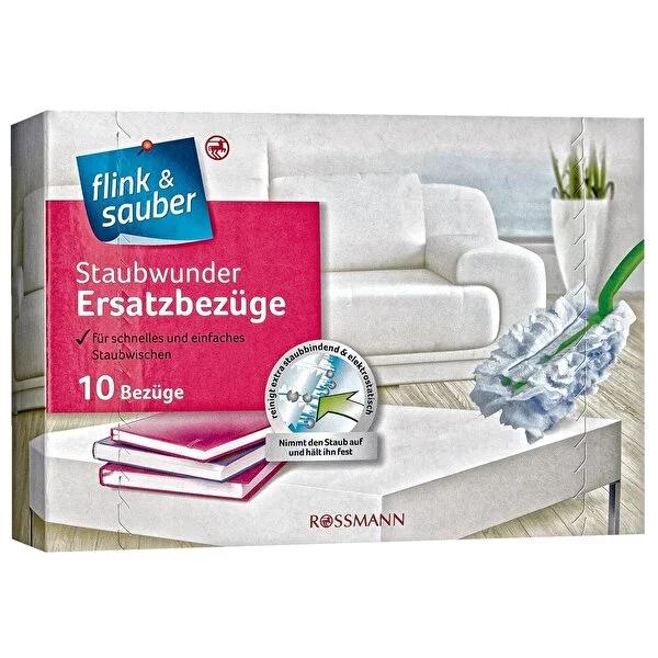 Flink & Sauber Dusting Cloth Refills (10-Pack) - Electrostatic Duster Pads for Easy Cleaning - Collects Dust, Hair & Dirt Effortlessly.
