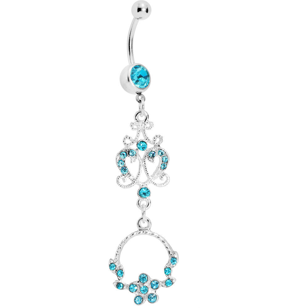 BodyCandy Aqua Baroque Enchantment Chandelier Belly Ring — main product shot