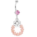 BodyCandy Clear Pink Gem Wrap Me in Love Pink Heart Dangle Belly Ring — main product shot