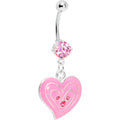 BodyCandy Pretty Pink Gem Heart Belly Ring — main product shot