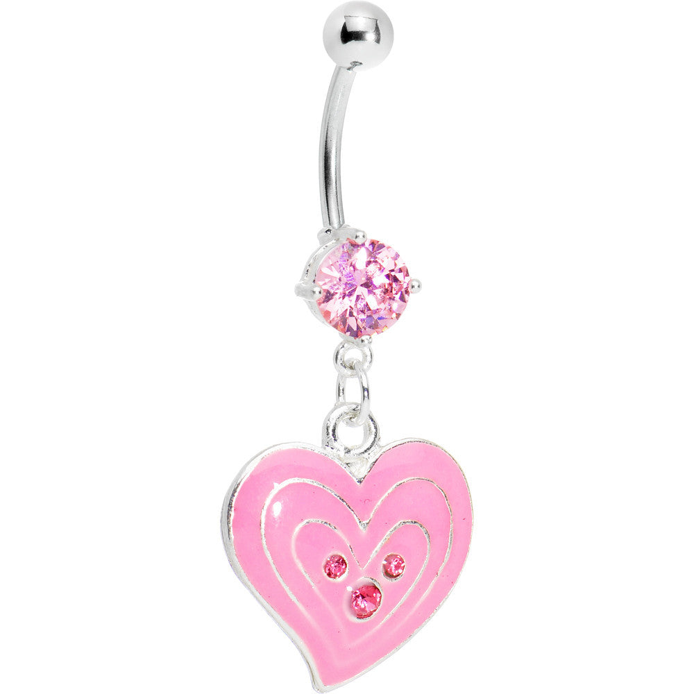 BodyCandy Pretty Pink Gem Heart Belly Ring — main product shot