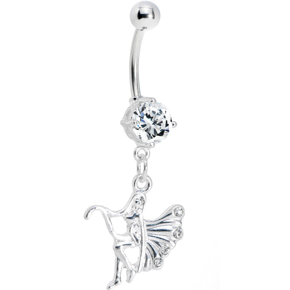 BodyCandy Clear Gem Winged Forest Fairy Belly Ring — main product shot