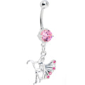 BodyCandy Pink Gem Winged Forest Fairy Belly Ring — main product shot